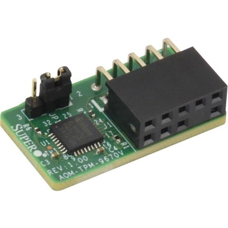 Supermicro Spi Capable Vertical Tpm 2.0 Provisioned For Server, Rohs AOM-TPM-9670V-S-O